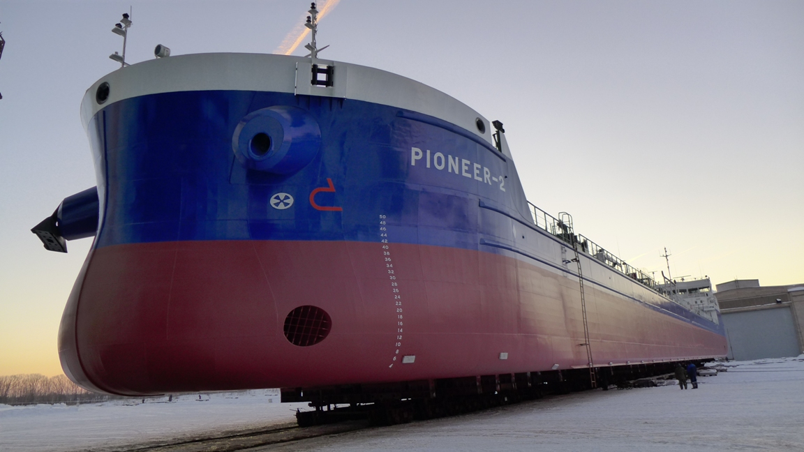 Спуск на воду танкера проекта RST27 PIONEER-2
