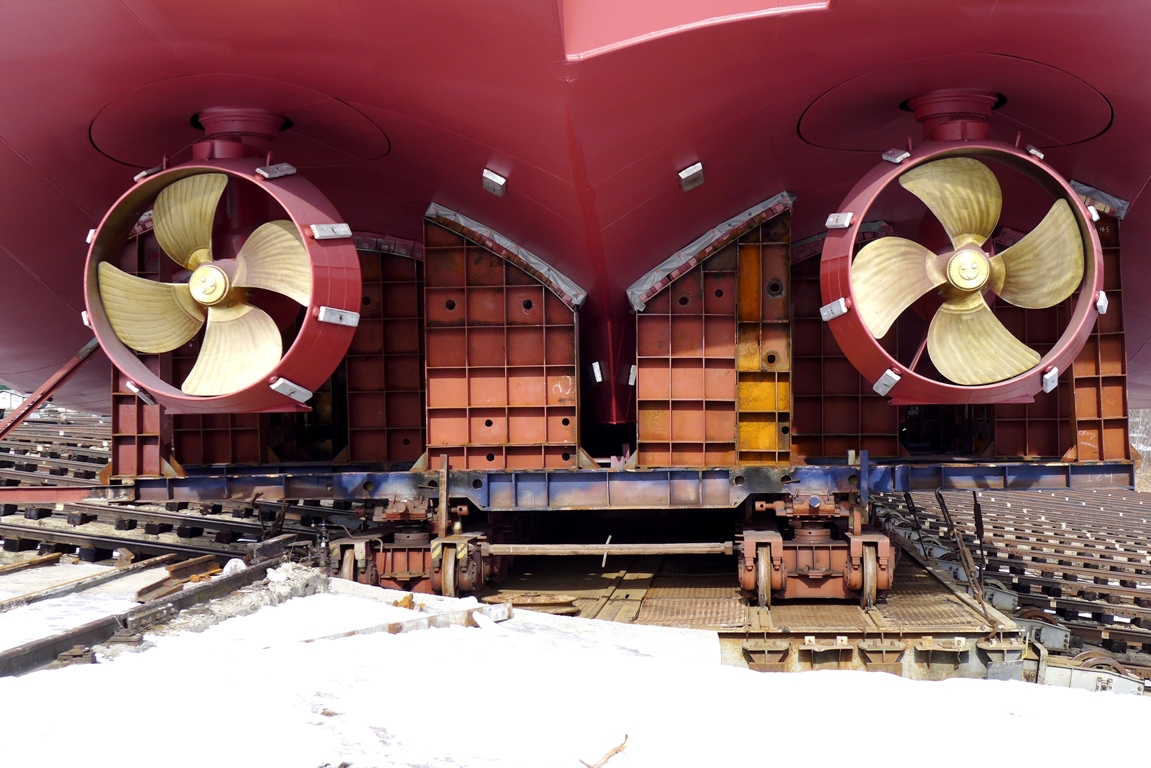 Спуск на воду танкера проекта RST27 "Балт Флот 11" для компании БФ Танкер